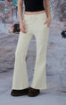 Wool blend flared pants in Beige/Grey/Navy