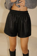 Kendall elastic faux leather shorts