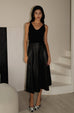 Level up the look faux leather skirt with belt