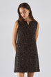 Midnight sequins tweed dress in black/white
