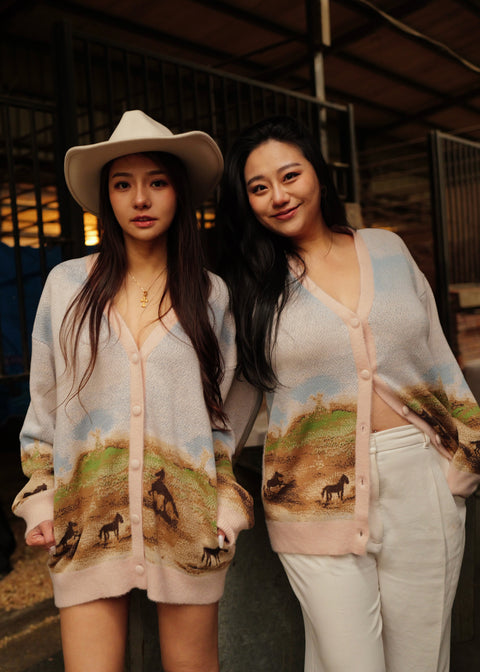 Cotton Canter knitted painting cardigan