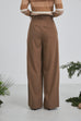 The comfiest mid waist pants in brown