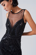Party time black sequin evening dress